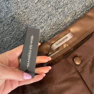 Maniere De Voir Brown Leather Pants